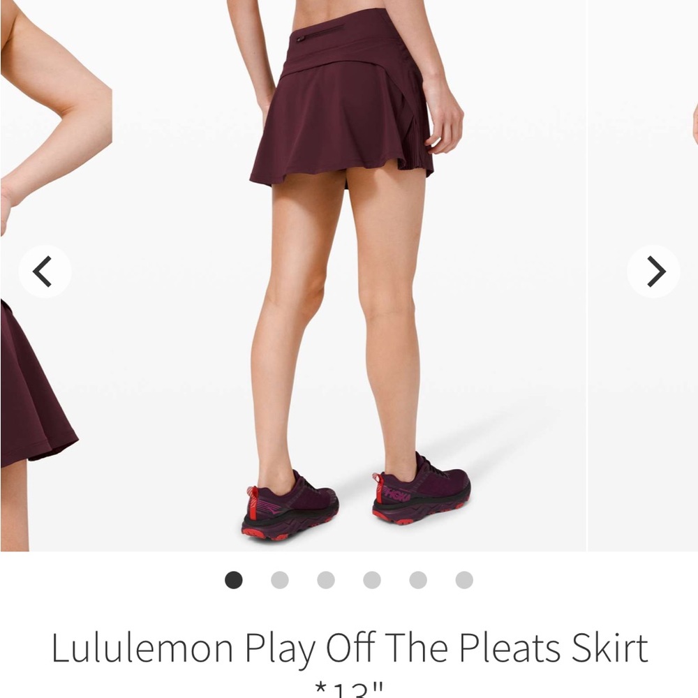 Lululemon Play Off The Pleats Skirt *13"
Cassis Size 6